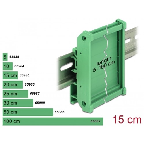 Delock Board Holder (72 mm) for DIN Rail 15 cm long