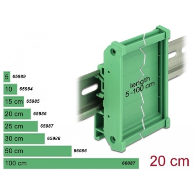 Delock Board Holder (72 mm) for DIN Rail 20 cm long