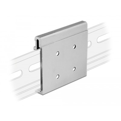Delock Aluminium Mounting Clip for DIN Rail (4 mounting holes)