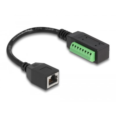 Delock RJ45 Cable Cat.5e jack to Terminal Block Adapter 21.5 cm 2