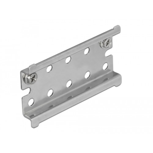 Delock DIN Rail Stainless Steel with End Stop for Wall Mounting