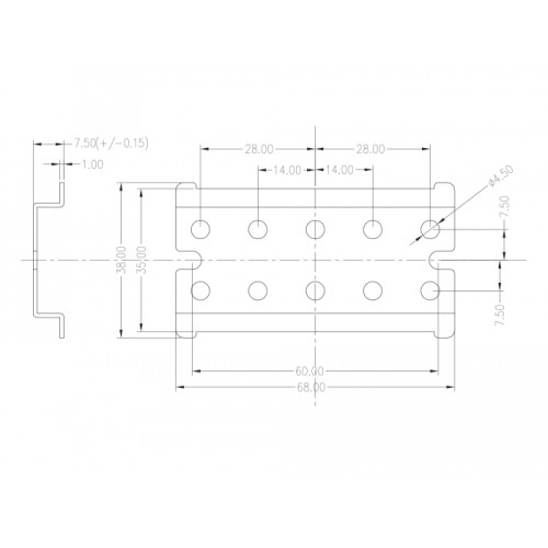 Delock DIN Rail Stainless Steel with End Stop for Wall Mounting