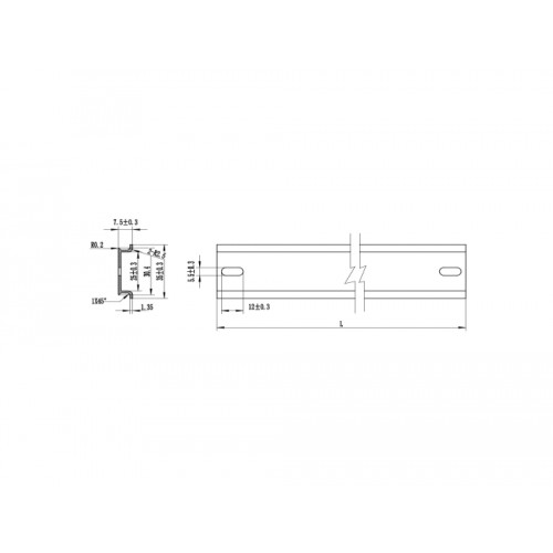 Delock DIN Rail 35 x 7.5 mm (19") Aluminium