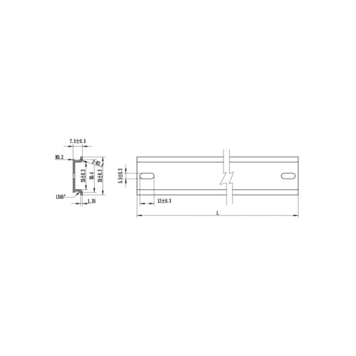 Delock DIN Rail 35 x 7.5 mm (10") Aluminium