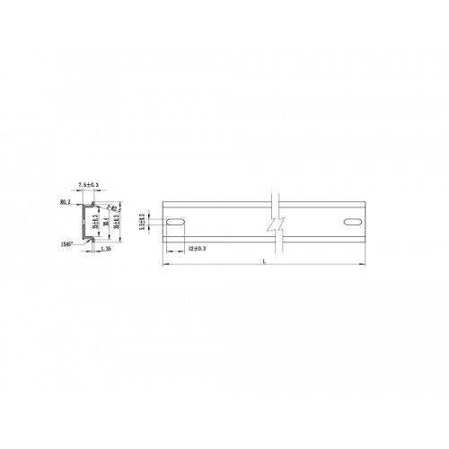 Delock DIN Rail 35 x 7.5 mm (50 cm) Aluminium