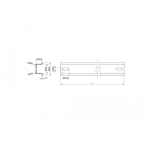 Delock DIN Rail 35 x 15 mm (50 cm) Aluminium