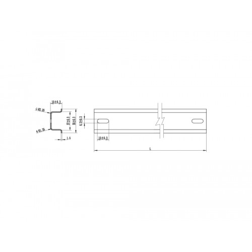 Delock DIN Rail 35 x 15 mm (100 cm) Aluminium