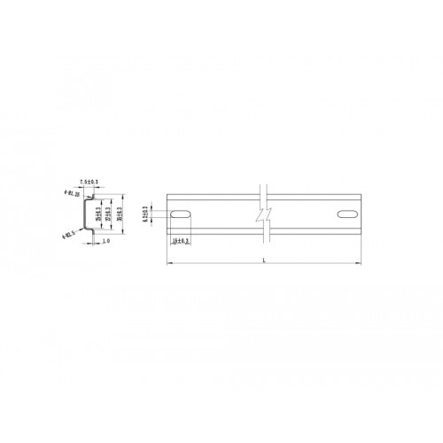 Delock DIN Rail 35 x 7.5 mm (10") Steel