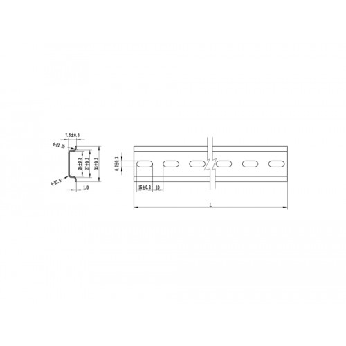 Delock DIN Rail 35 x 7.5 mm (19") Steel