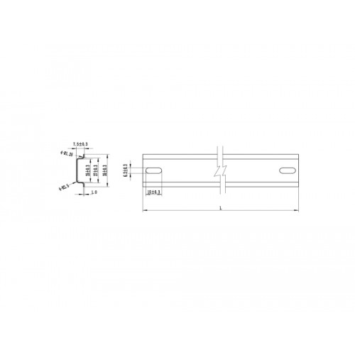 Delock DIN Rail 35 x 7.5 mm (25 cm) Steel