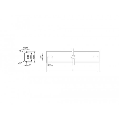 Delock DIN Rail 35 x 7.5 mm (50 cm) Steel