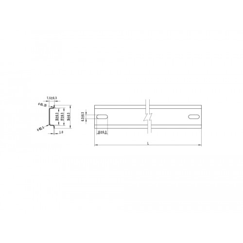 Delock DIN Rail 35 x 7.5 mm (100 cm) Steel