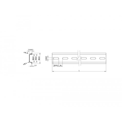 Delock DIN Rail 35 x 7.5 mm (25 cm) Steel