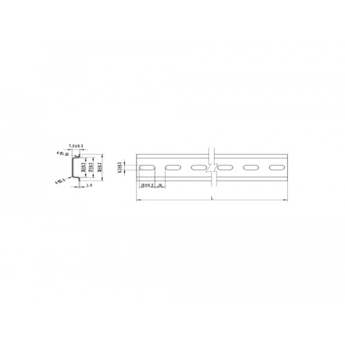 Delock DIN Rail 35 x 7.5 mm (50 cm) Steel