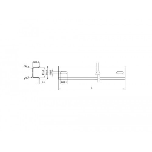 Delock DIN Rail 35 x 15 mm (50 cm) Steel