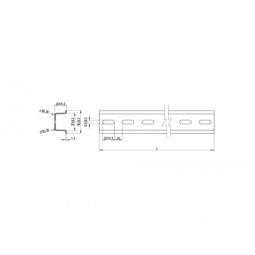 Delock DIN Rail 35 x 15 mm (25 cm) Steel