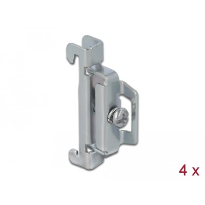 Delock DIN Rail End Clamp Steel screwable 4 pieces 2