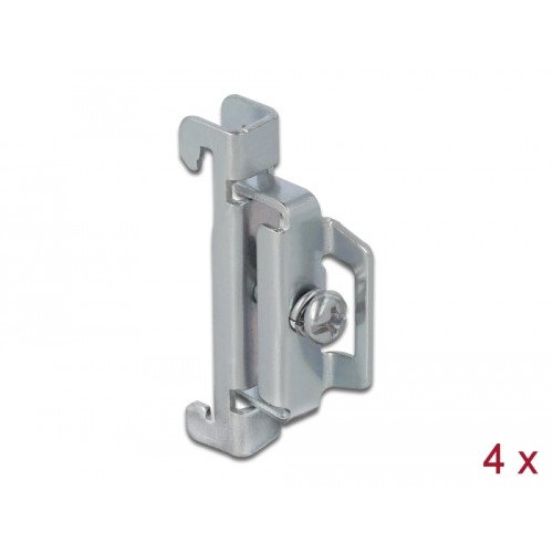 Delock DIN Rail End Clamp Steel screwable 4 pieces