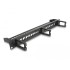 Delock 19″ Keystone Patch Panel 16 port with 3 hooks and strain relief 1U black