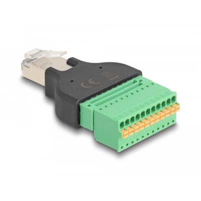 Delock RJ50 male to Terminal Block Adapter with push-button 2