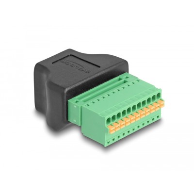 Delock RJ50 female to Terminal Block Adapter with push-button 2