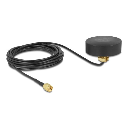 Delock WLAN 802.11 b/g/n Antenna RP-SMA plug 2 dBi fixed omnidirectional with connection cable RG-174 1.5 m outdoor black