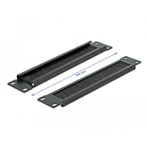 Delock 10″ Cable Management Brush Strip 1U black