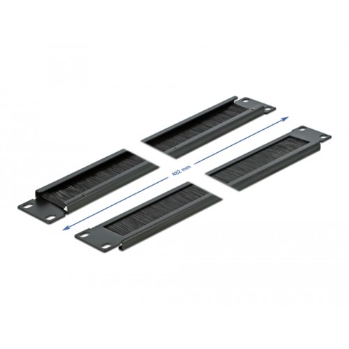 Delock 19″ Cable Management Brush Strip 1U black