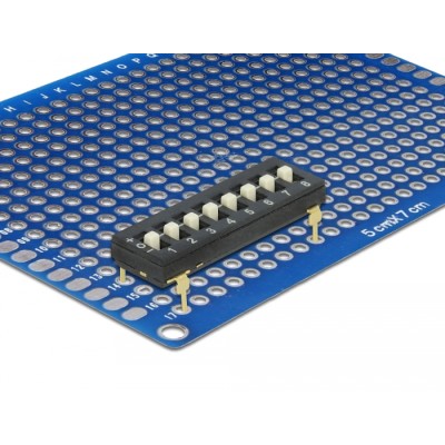 Delock DIP switch Tri-State 8-digit 2.54 mm pitch THT vertical black 2 pieces 2