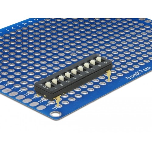 Delock DIP switch Tri-State 9-digit 2.54 mm pitch THT vertical black 2 pieces