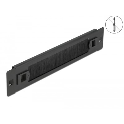 Delock 10″ Cable Management Brush Strip tool free 1U black