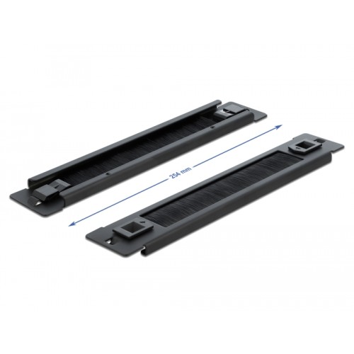Delock 10″ Cable Management Brush Strip tool free 1U black