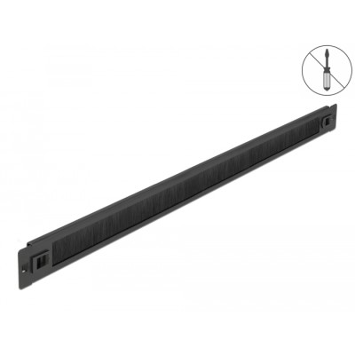 Delock 19″ Cable Management Brush Strip tool free 1U black