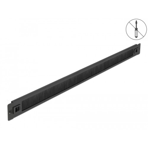 Delock 19″ Cable Management Brush Strip tool free 1U black