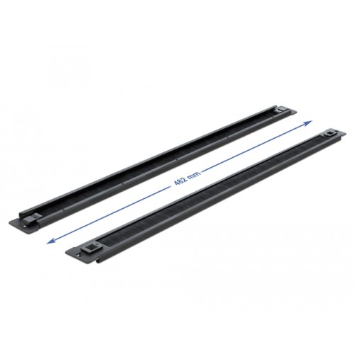 Delock 19″ Cable Management Brush Strip tool free 1U black