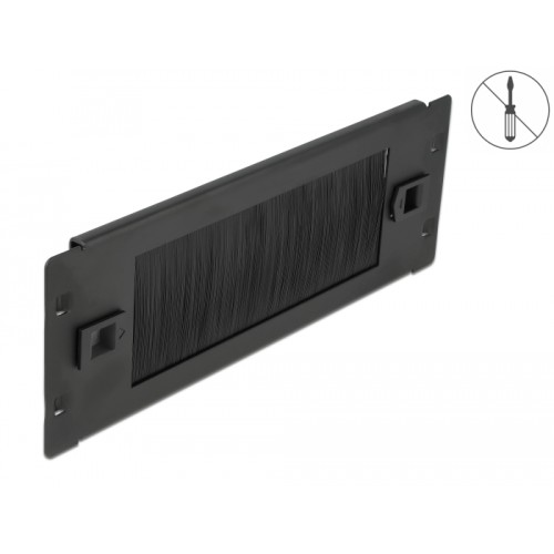 Delock 10″ Cable Management Brush Strip tool free 2U black