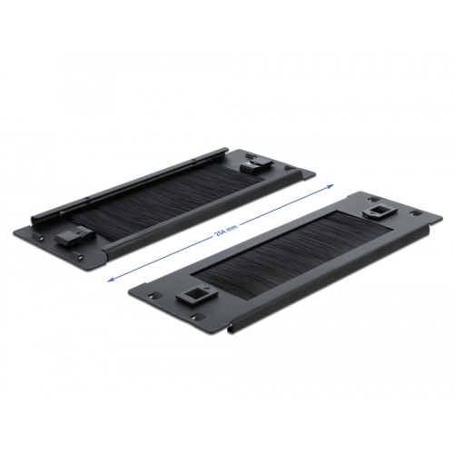 Delock 10″ Cable Management Brush Strip tool free 2U black