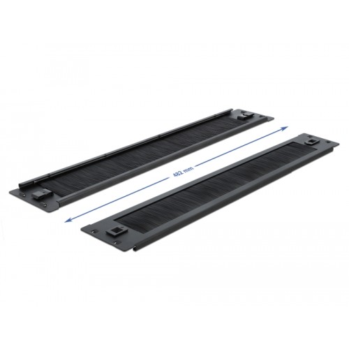 Delock 19″ Cable Management Brush Strip tool free 2U black