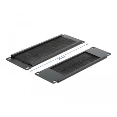 Delock 10″ Cable Management Brush Strip 2U black 2