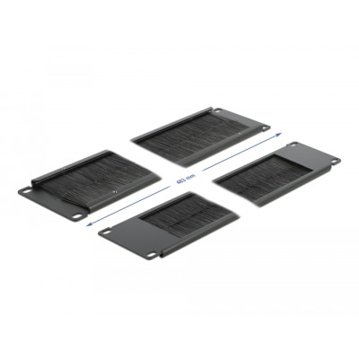 Delock 19″ Cable Management Brush Strip 2U black 2