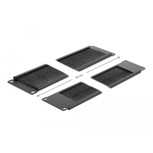 Delock 19″ Cable Management Brush Strip 2U black