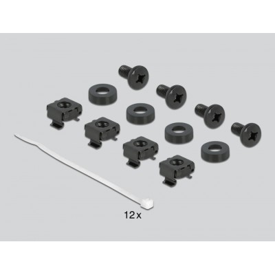 Delock 10″ Cable Management Brush Strip with Cable Support Plate 1U black 2