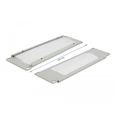 Delock 10″ Cable Management Brush Strip 2U grey 2