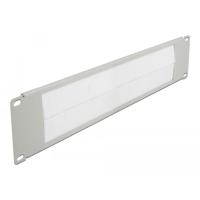 19″ Cable Management Brush Strip 2U grey