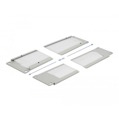 19″ Cable Management Brush Strip 2U grey 2