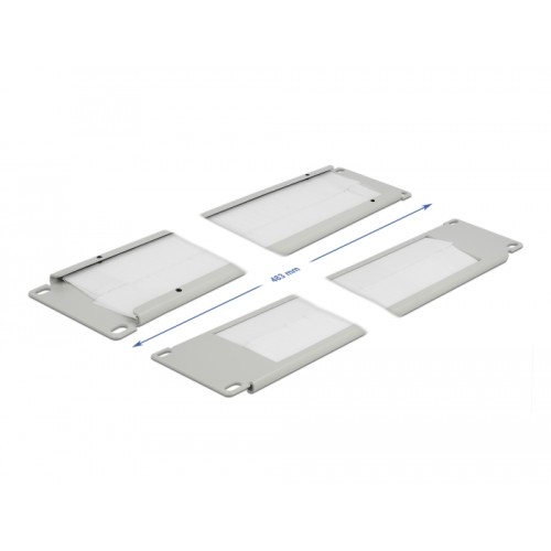 19″ Cable Management Brush Strip 2U grey