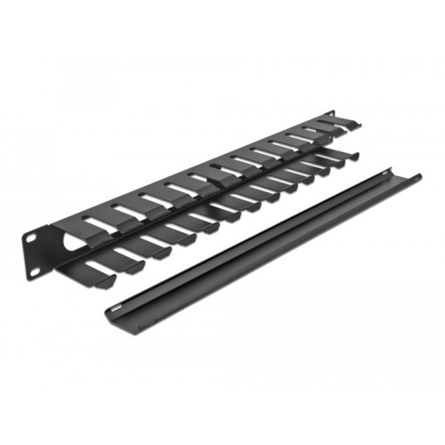 19″ Cable Management Routing Panel with 2 openings 1U black