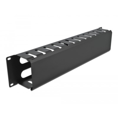 19″ Cable Management Routing Panel with 4 openings 2U black