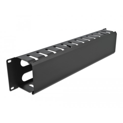 19″ Cable Management Routing Panel with 4 openings 2U black