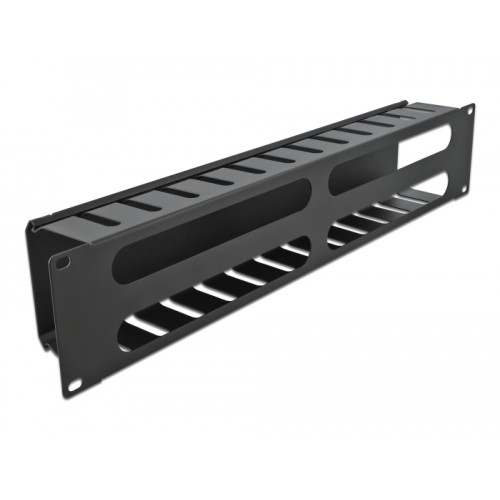 19″ Cable Management Routing Panel with 4 openings 2U black